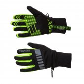 Progress SNOWSPORT GLOVES černá/reflexní žlutá + DÁREK DLE VÝBERU!