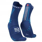 COMPRESSPORT PRO RACING SOCKS V4.0 TRAIL sodalite/fluo blue