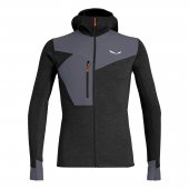 Salewa PUEZ 2 DRY M L/S HOOD FULL-ZIP TEE black out melange + DÁREK DLE VÝBĚRU!