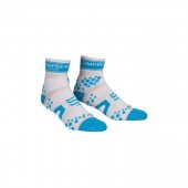 COMPRESSPORT Pro Racing RUN SOCKS V2 high bílé s modrými výstupky + DÁREK DLE VÝBĚRU!