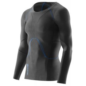 Skins Bio RY400 Mens Graphite/Blue Top Long Sleeve