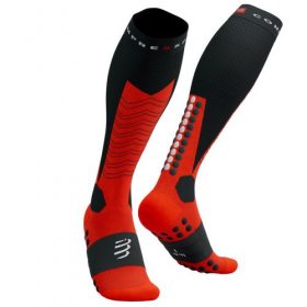 COMPRESSPORT SKI MOUNTAINEERING FULL SOCKS BLACK/RED